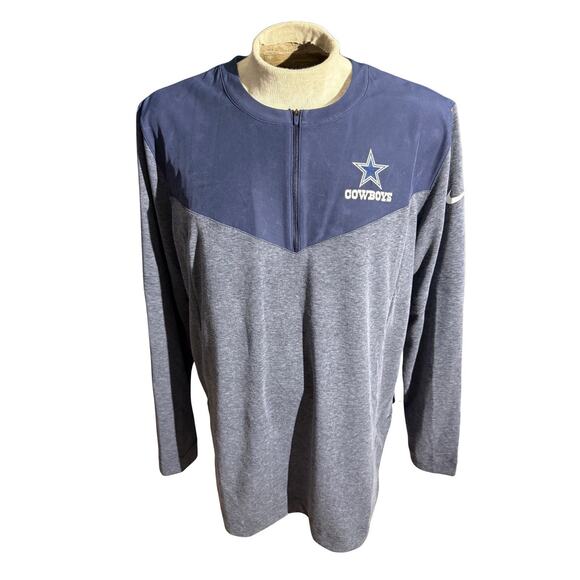 Nike Dallas Cowboys NFL Dri-Fit Quarter Zip Pullover Blue Gray Men’s XL - Picture 1 of 7